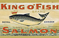 “King o’ Fish” BrandSalmon Can Label Mss 1102-1