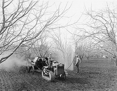 Spraying Hood River Orchard