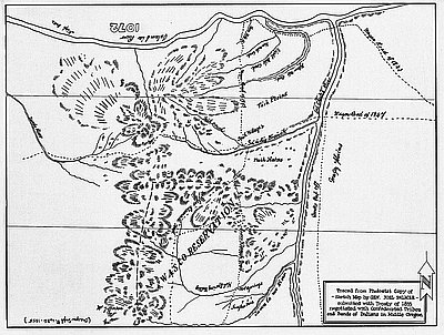 Wasco (Warm Springs) Reservation Map, 1855