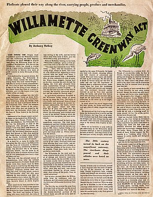 Article, Willamette Greenway Act