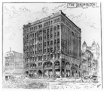 Dekum Building, 1892 lithograph