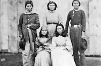 Modoc Indians after being relocated to Oklahoma, c. 1873