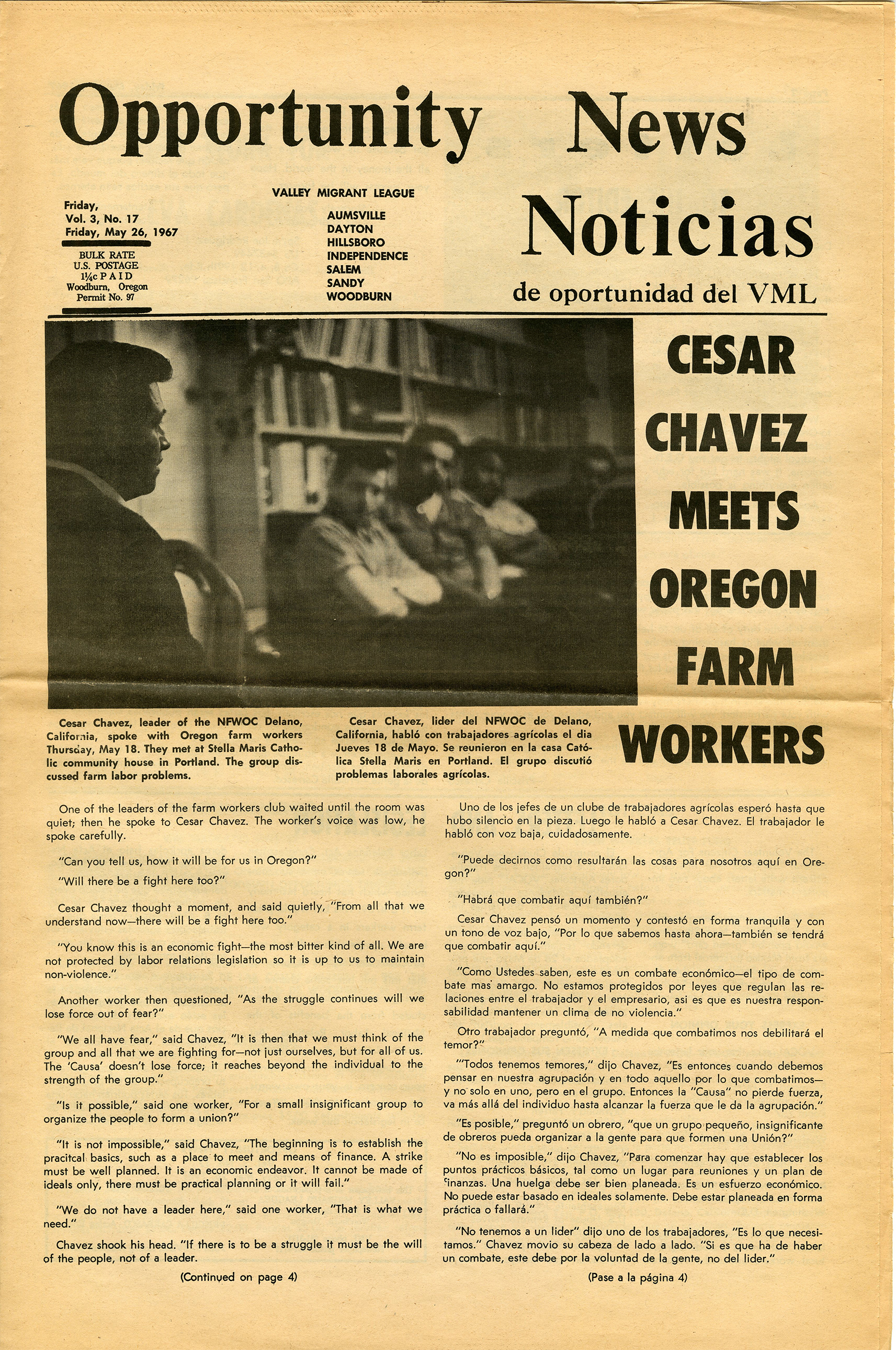 4. Noticias de oportunidad del VML/Opportunity News, 1967