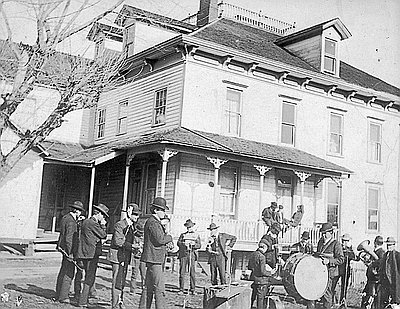 Aurora Band Behind Pioneer Hotel, c.1877