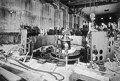 Bonneville Dam Workers Assembling Turbine