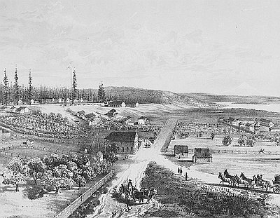 Lithograph of Fort Vancouver