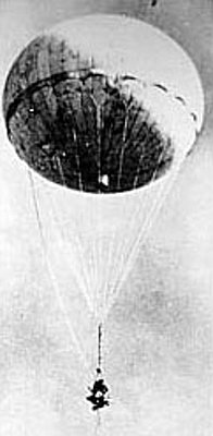 Japanese balloon bomb in flight