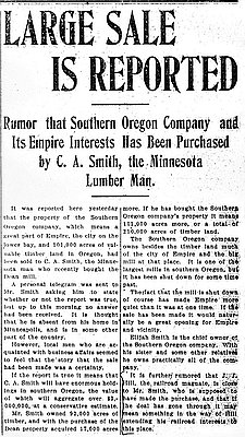 News Article, Large Sale is Reported