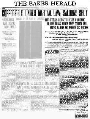 News Article, Copperfield Under Martial Law